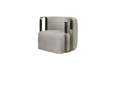 Modern Armchair Single Seater Fabric Living room Gray Upholstery Seater Design